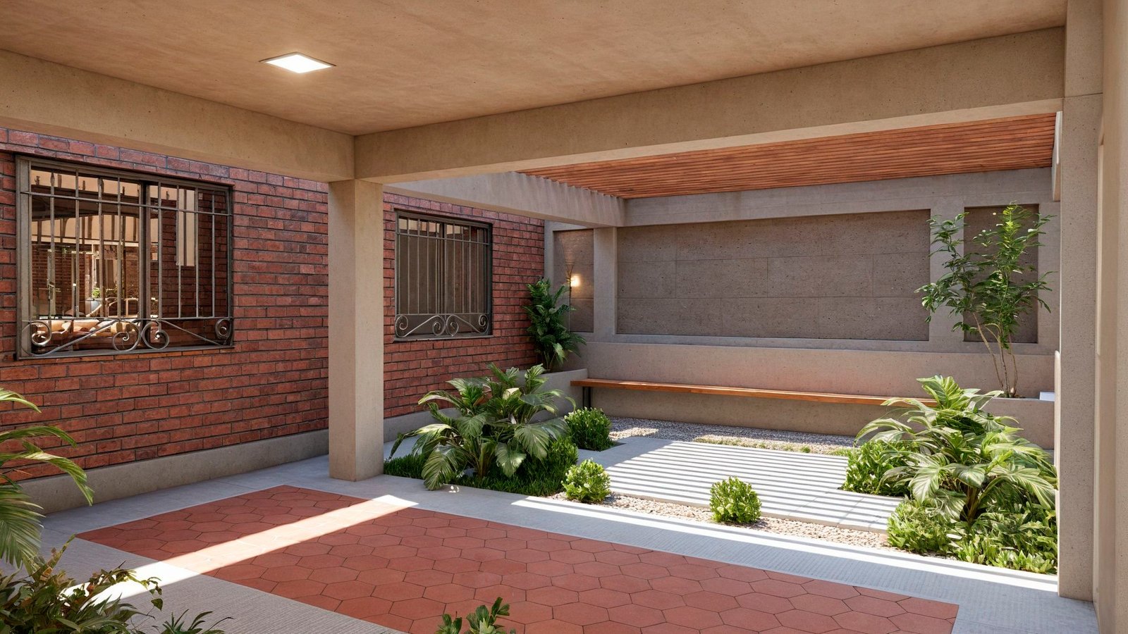 Servicio de diseño de garaje y jardín para casa unifamiliar. Gómez Palacio, Dgo.